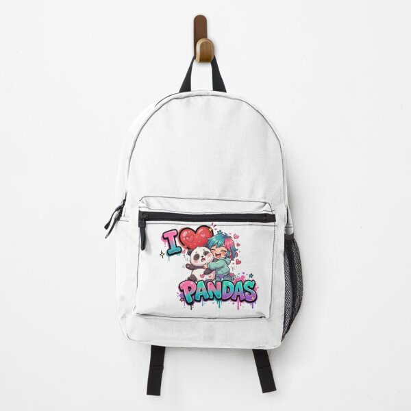 Item preview, I love pandas - Funny Chibi Girl and panda Graffiti designed and sold by Graphqueen.