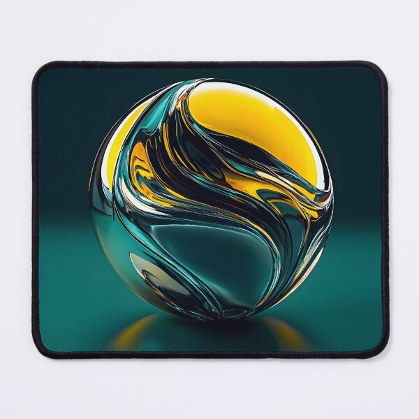 Item preview, Liquid Chrome Orb, 3d Render, Vibrant Yellow designed and sold by Checho30.