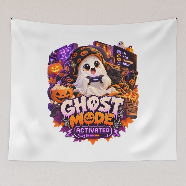 Item preview, Ghost Mode Activated Halloween Gamer designed and sold by Dovarune.
