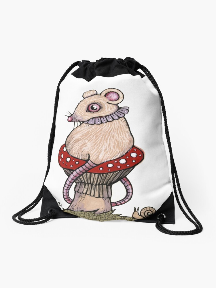 Drawstring Backpack Mushrooms Hedgehogs Snail Gym Bag