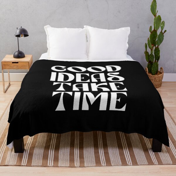 Item preview, Good Ideas Take Time Typography (white) designed and sold by didijuca.
