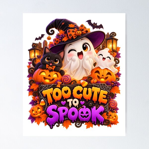 Item preview, Too Cute To Spook Halloween Ghost designed and sold by Dovarune.