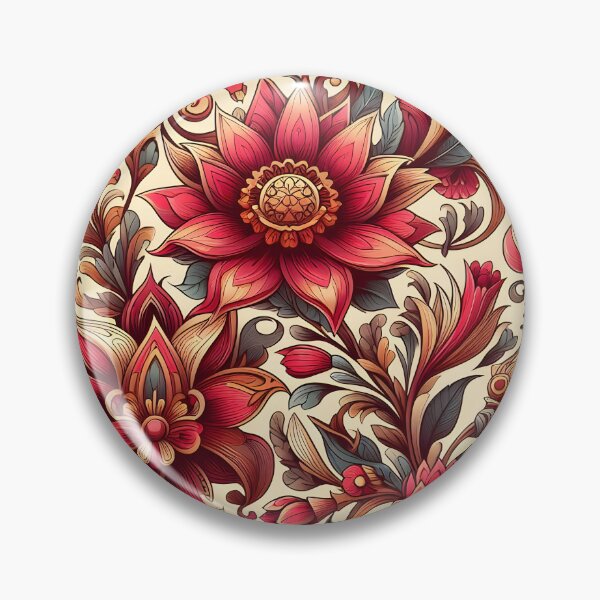 Item preview, Crimson Botanical Floral Pattern – Ornamental Vintage Garden Art designed and sold by Apex Designs.