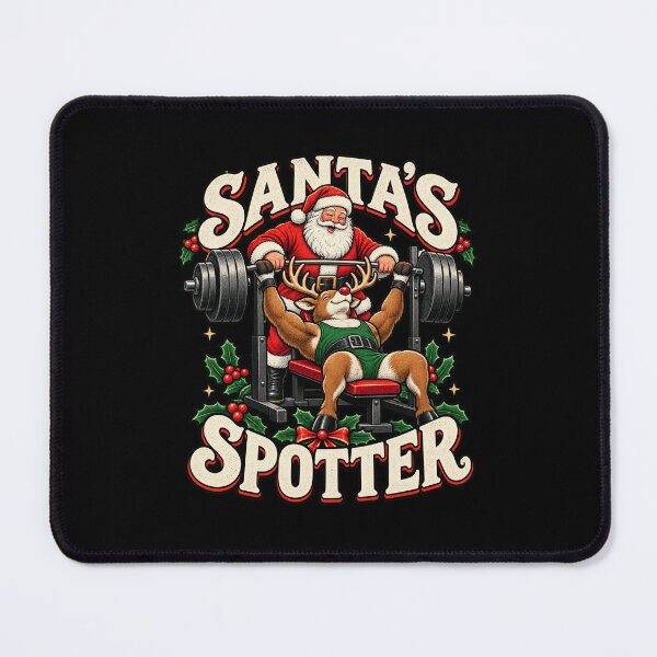 Item preview, Santas Spotter Christmas Reindeer Weightlifting Gym designed and sold by TeNovaStudio.