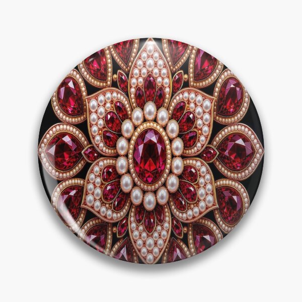 Item preview, Royal Ruby Mandala Crystal - Baroque Gold Pearl Luxury Ornament designed and sold by Breezes-of-Ida.