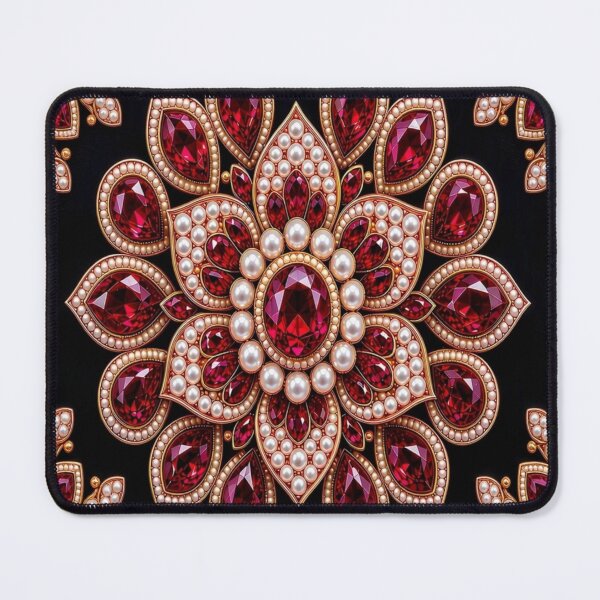 Item preview, Royal Ruby Mandala Crystal - Baroque Gold Pearl Luxury Ornament designed and sold by Breezes-of-Ida.