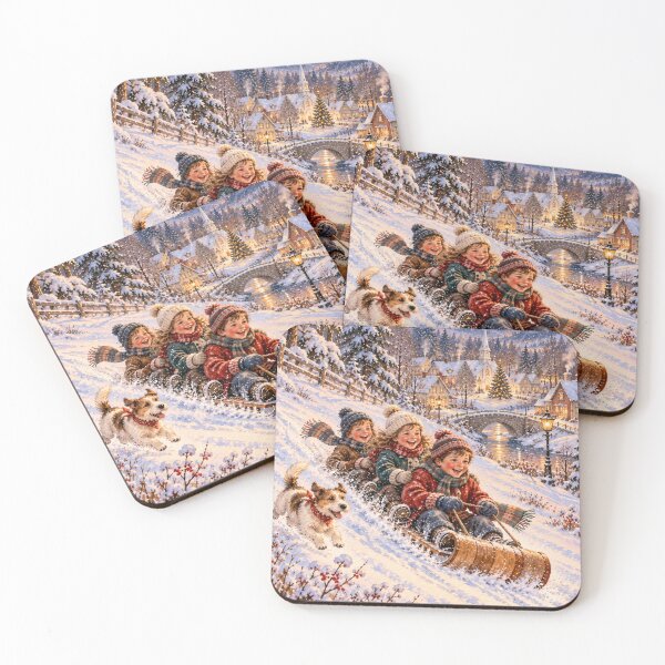 Item preview, Nostalgic Christmas Toboggan Ride Scene designed and sold by Meandmyshop.