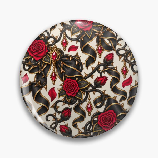 Item preview, Ruby Gothic Star Ornament – Red Black Gold Baroque Design designed and sold by MetaModel Editions.