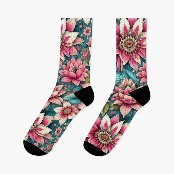 Item preview, Pink Teal Floral Pattern – Lush Botanical Garden Art designed and sold by Apex Designs.