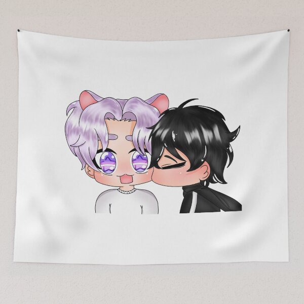 Item preview, ​Cute Chibi BL Squirrel Boy & Black Hair Boyfriend - Sweet Manhwa Romance Art designed and sold by Wolfy’s Chibi Corner.