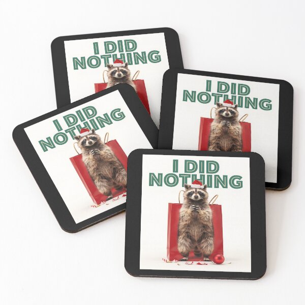 Item preview, I Did Nothing Funny Christmas Raccoon Meme designed and sold by Fitswear.