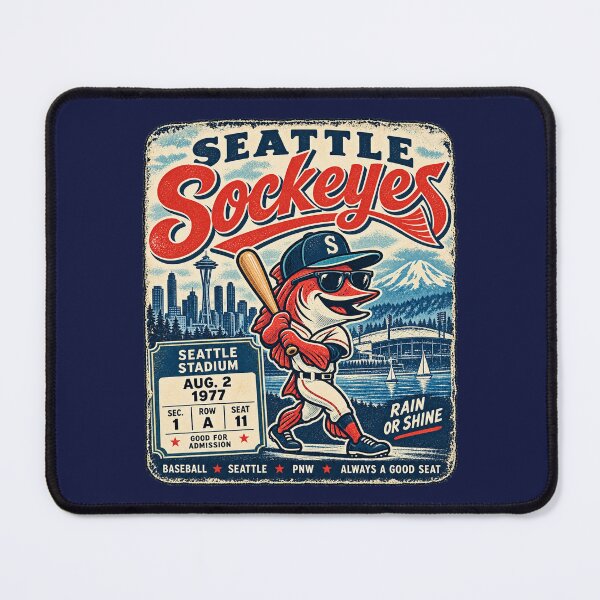 Item preview, Seattle Sockeyes Vintage Baseball Shirt, Retro Seattle Baseball Tee, Pacific Northwest Sports Mascot Graphic designed and sold by GhostDawgs.