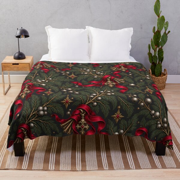 Item preview, Crimson Ribbon Evergreen – Dark Gothic Botanical Design designed and sold by MetaModel Editions.