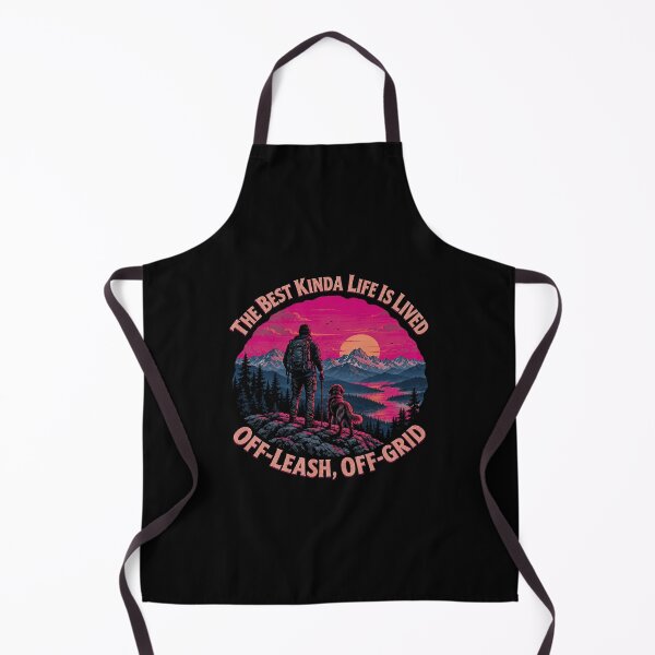Item preview, The Best Life Is Lived Off-Leash – Hiking Dog Dad Retro Sunset designed and sold by Woof-Worthy-ART.