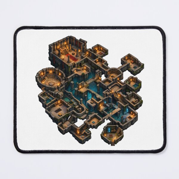 Item preview, Isometric Fantasy Dungeon Map – Epic RPG Labyrinth designed and sold by builtforyou.