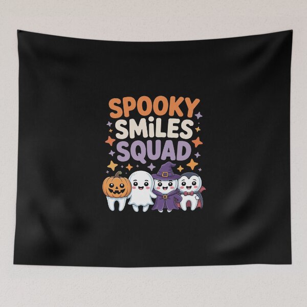 Item preview, Spooky Smiles Squad – Cute Dentist Halloween Tooth Art designed and sold by jkrphoto.