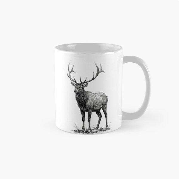 Item preview, Elk - Realistic Minimalistic Black and White designed and sold by Minimalisticaly.