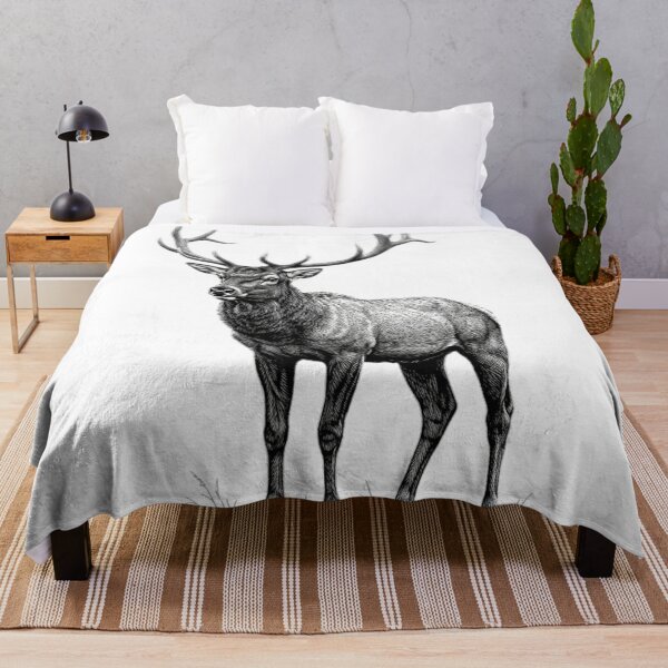 Item preview, Elk - Realistic Minimalistic Black and White designed and sold by Minimalisticaly.