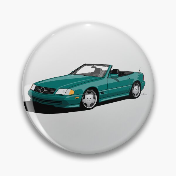 Item preview, MB SL500 R129 Mineral Green 3/4 side illustration designed and sold by blackdogshop.