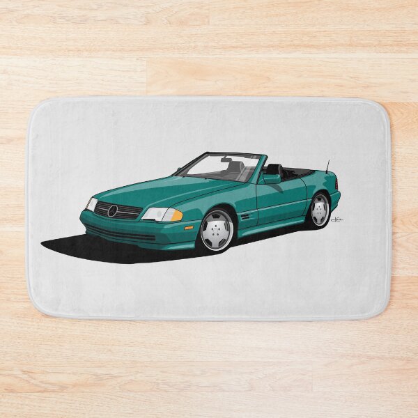 Item preview, MB SL500 R129 Mineral Green 3/4 side illustration designed and sold by blackdogshop.