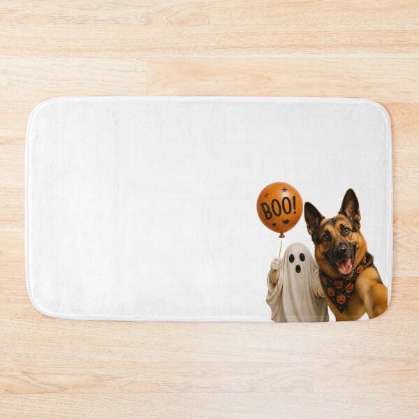 Artikelvorschau, German Shepherd Halloween Selfie Boo Spooky Ghost Dog Art entworfen und verkauft von gushtera.