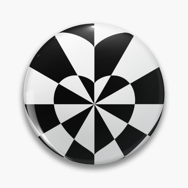 Item preview, Geometric Black and White Heart Optical Illusion Minimalist Art designed and sold by Deep Layer.