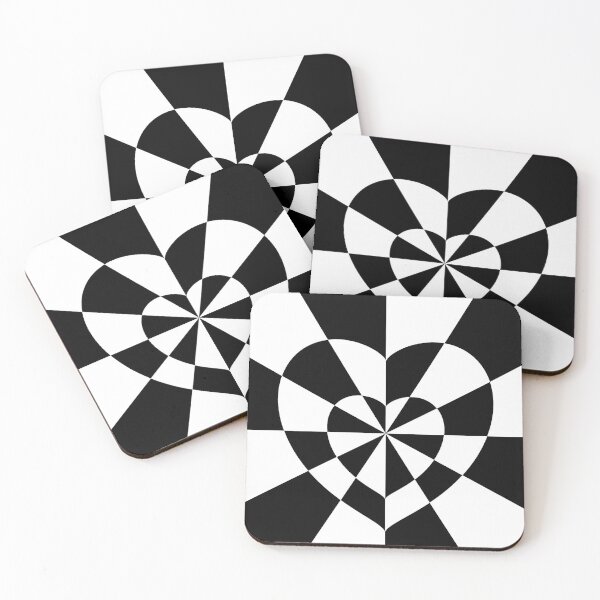 Item preview, Geometric Black and White Heart Optical Illusion Minimalist Art designed and sold by Deep Layer.