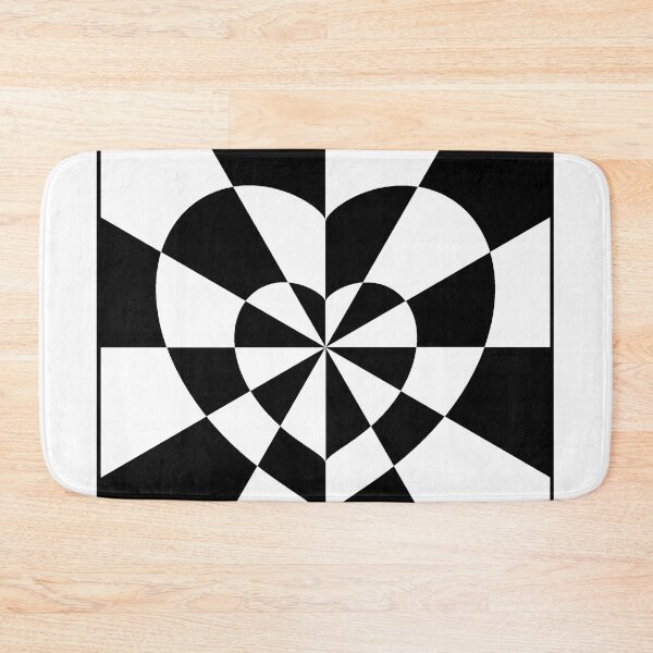 Item preview, Geometric Black and White Heart Optical Illusion Minimalist Art designed and sold by Deep Layer.