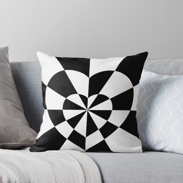 Item preview, Geometric Black and White Heart Optical Illusion Minimalist Art designed and sold by Deep Layer.