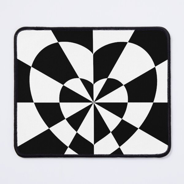 Item preview, Geometric Black and White Heart Optical Illusion Minimalist Art designed and sold by Deep Layer.