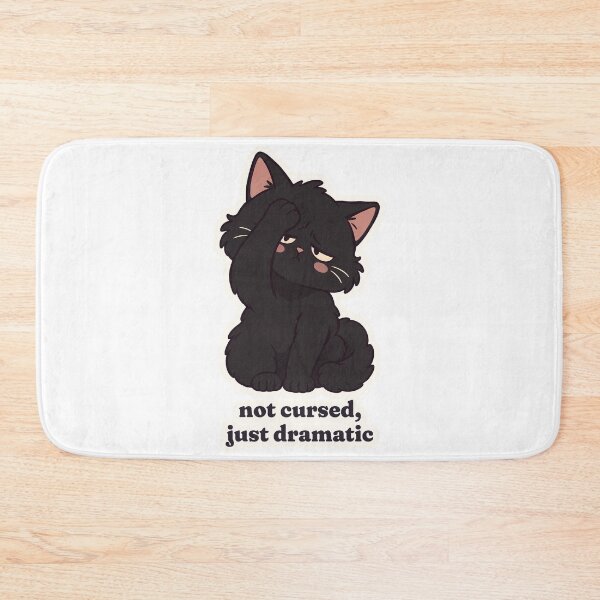 Item preview, Dramatic Black Cat Not Cursed Spooky Season designed and sold by OuqCreations.