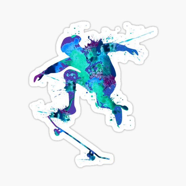 Colorful Skateboarding Sticker