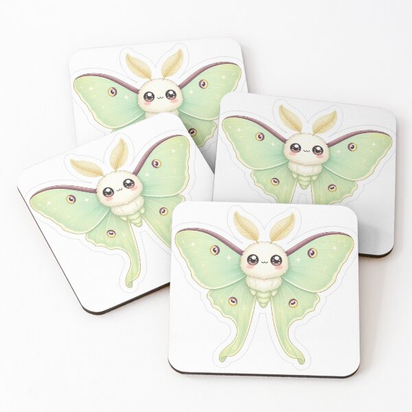 Item preview, Cute Kawaii Luna Moth Sticker Cartoon Illustration designed and sold by Coco Zone .