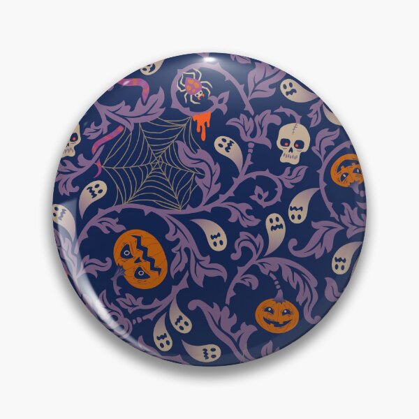 Item preview, Vintage Baroque Halloween Pattern with Pumpkins and Skulls. Purple designed and sold by SIR13.