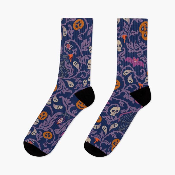 Item preview, Vintage Baroque Halloween Pattern with Pumpkins and Skulls. Purple designed and sold by SIR13.