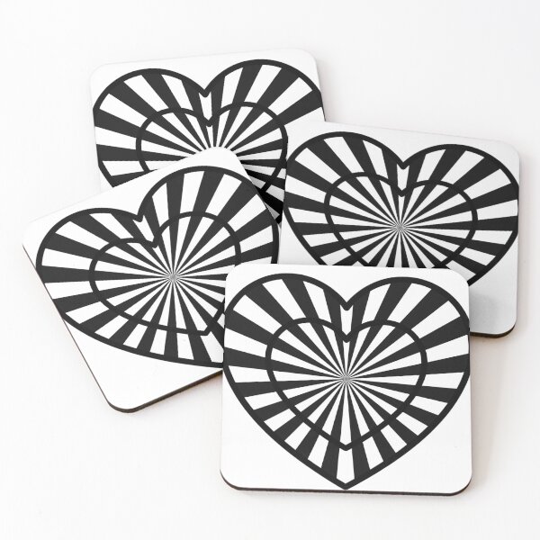 Item preview, Optical Illusion Black and White Sunburst Heart Design designed and sold by Deep Layer.