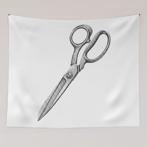 Item preview, Scissor - Realistic Black and White designed and sold by Minimalisticaly.