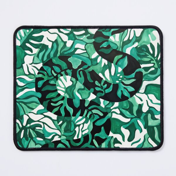 Item preview, Green Jungle Serpent & Tropical Leaves designed and sold by Dreapsketch.