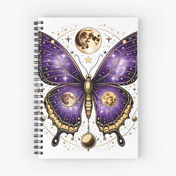 Artikelvorschau, Celestial Butterfly with Moon Phases - Mystical Gift entworfen und verkauft von PawAndPenStudio.