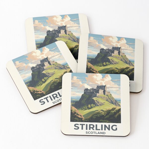 Item preview, Stirling Scotland Original Custom Vintage Poster Wall Art Design Pillow Gift designed and sold by Cool Robot Bro..
