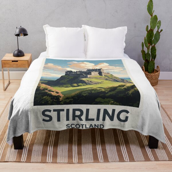 Item preview, Stirling Scotland Original Custom Vintage Poster Wall Art Design Pillow Gift designed and sold by Cool Robot Bro..