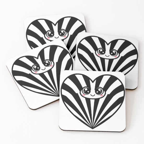 Item preview, Kawaii Cute Monster in Optical Illusion Heart - Black & White Design designed and sold by Deep Layer.