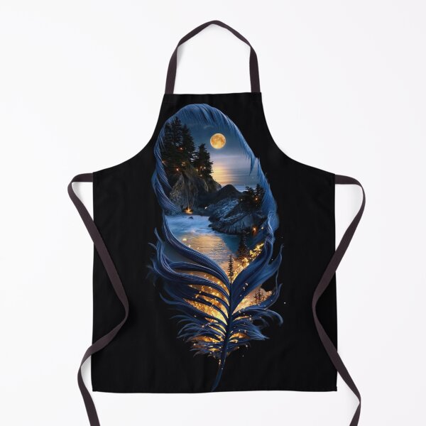 Item preview, Magical Blue Feather Night Landscape with Moon and Forest Art /T-shirt designed and sold by Alicjareign.