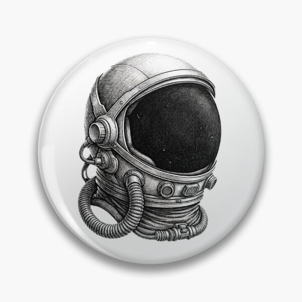 Item preview, Astronaut helmet - Realistic Black and White designed and sold by Minimalisticaly.