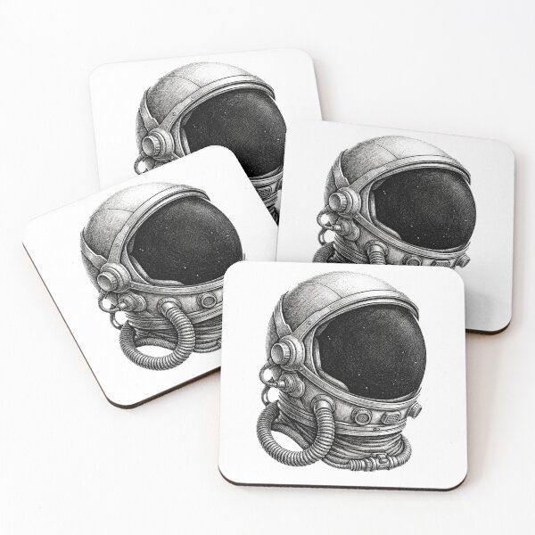 Item preview, Astronaut helmet - Realistic Black and White designed and sold by Minimalisticaly.