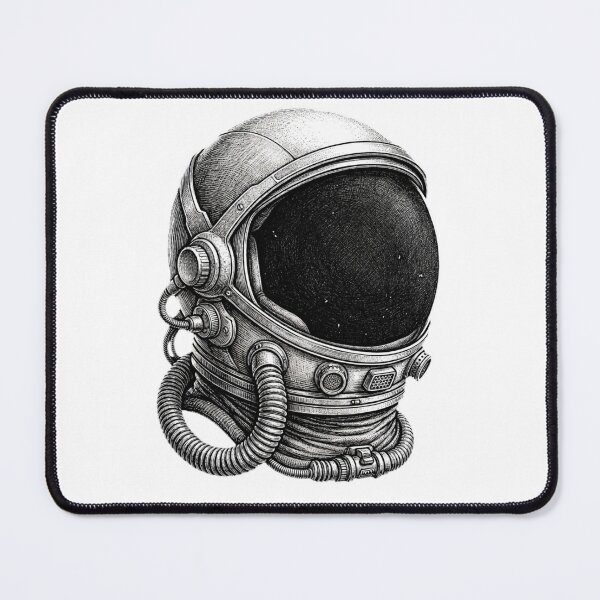 Item preview, Astronaut helmet - Realistic Black and White designed and sold by Minimalisticaly.