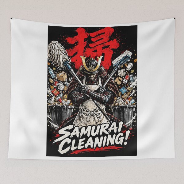 Item preview, SAMURAI CLEANING Warrior of Cleanliness designed and sold by kaipapershop.