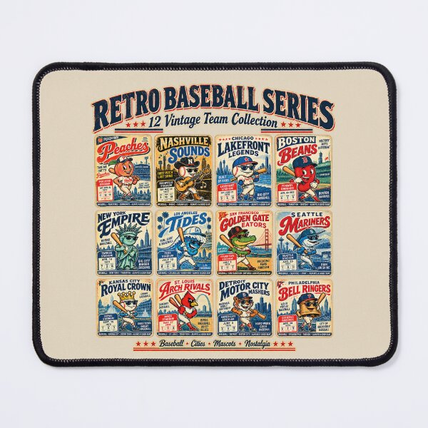 Item preview, Retro Baseball Series 12 Team Collection Shirt, Vintage Baseball Cities Mascots Tee, Old School Sports Poster Graphic designed and sold by GhostDawgs.