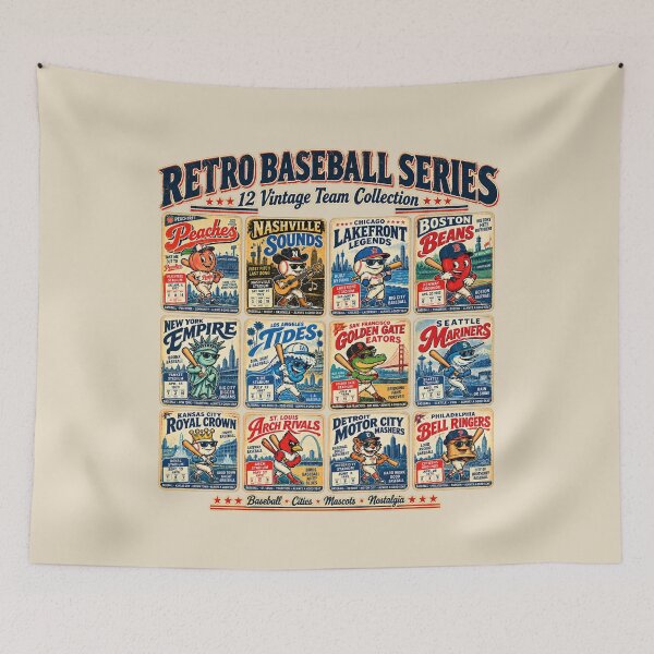 Item preview, Retro Baseball Series 12 Team Collection Shirt, Vintage Baseball Cities Mascots Tee, Old School Sports Poster Graphic designed and sold by GhostDawgs.