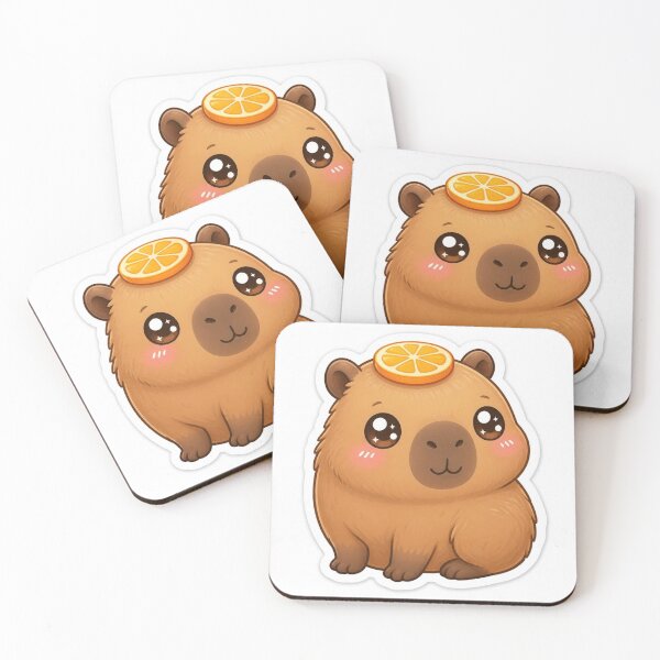 Item preview, Cute Kawaii Capybara Orange Sticker Illustration designed and sold by Coco Zone .